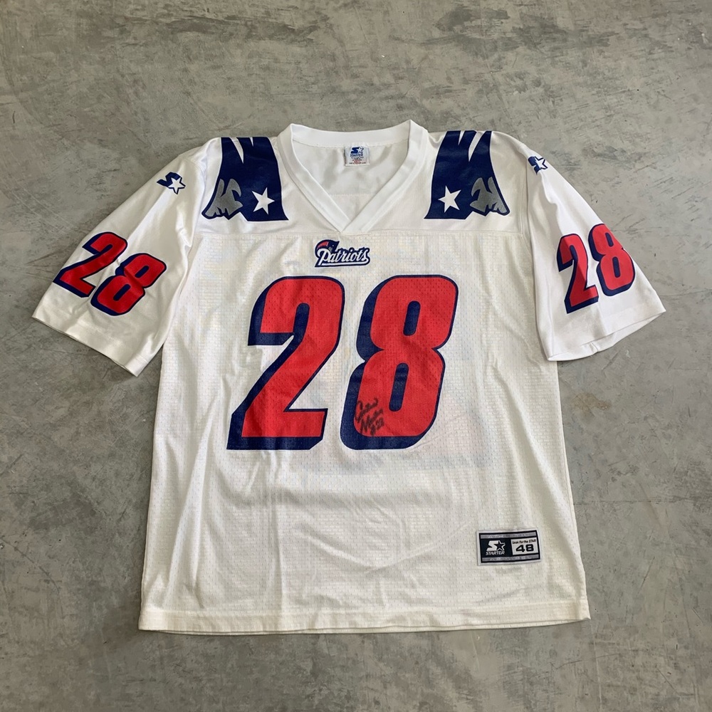 Vintage 90s Patriots Curtis Martin Signed Jersey